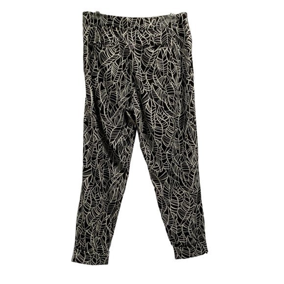 Lululemon Jet Crop Pants Pretty Palm Black Angel Wings Leaf Print Size 6 - Picture 2 of 7